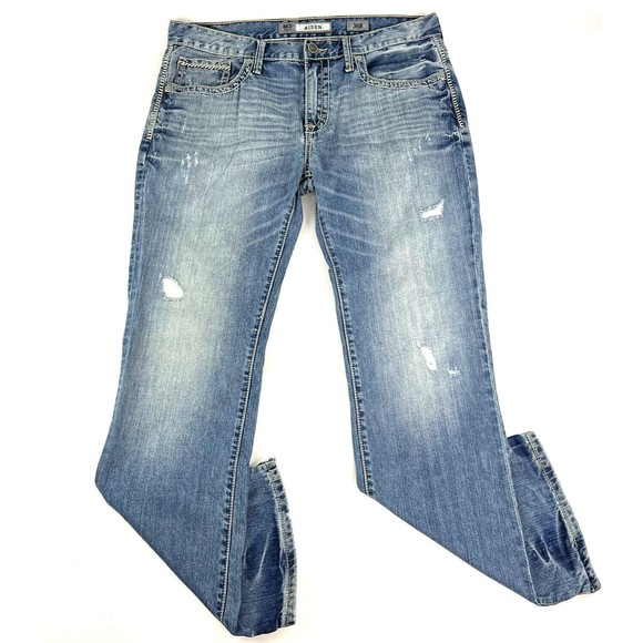Buckle Other - BKE Buckle Aiden Boot Bootcut Mens Denim Whiskered Distressed Blue Jeans 36 x 32